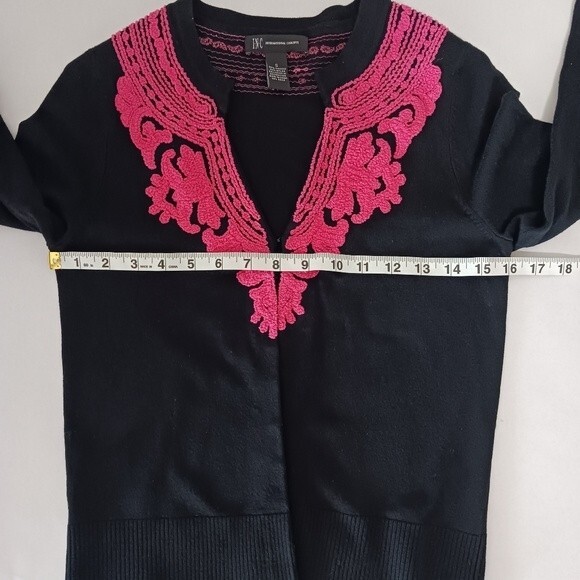 INC International Concepts Women's Black/Pink  Botanica Cardigan Size Small - Picture 6 of 12